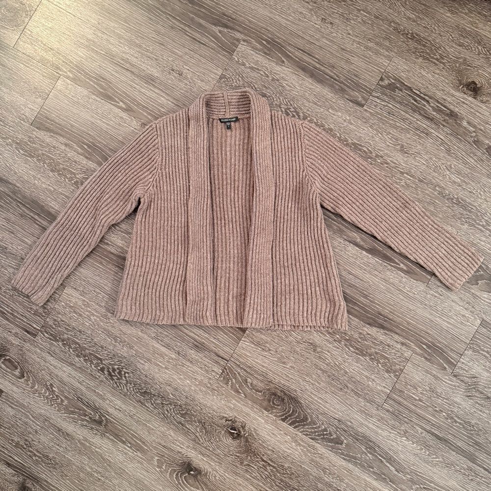 Eileen Fisher Alpaca Silk Brown Open Sweater